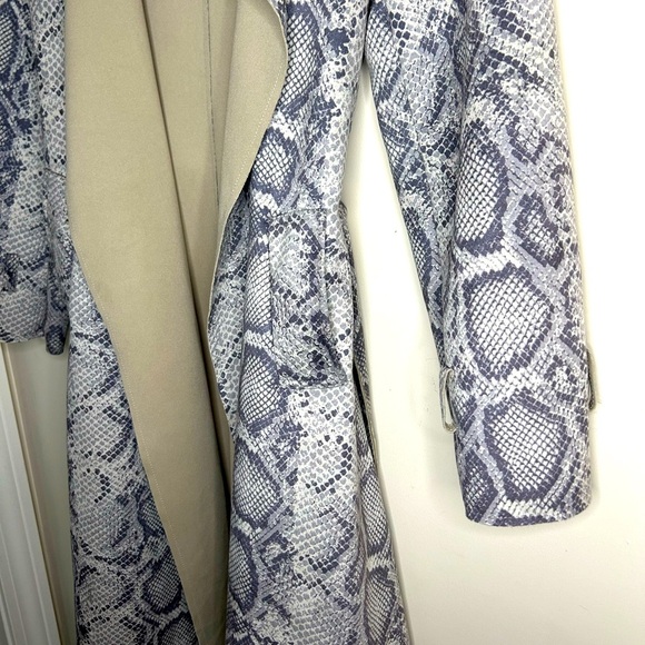 Snake Skin Faux Suede Trench Coat - Picture 5 of 6